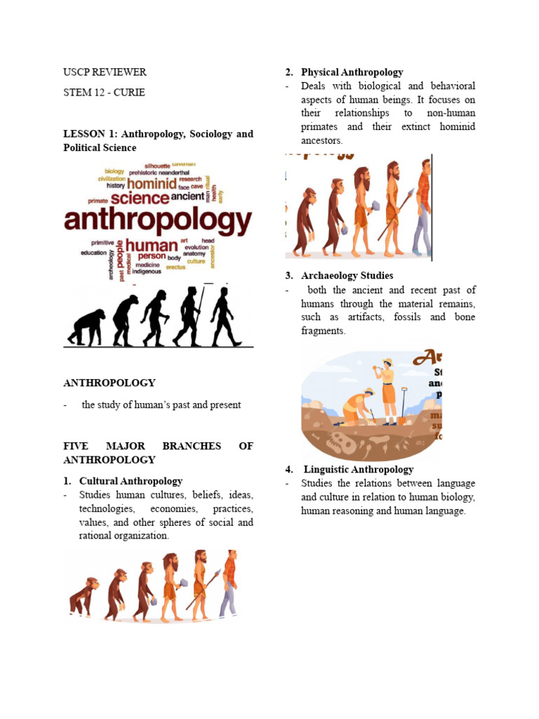 Lesson 1 2ucsp Reviewer | PDF | Anthropology | Society
