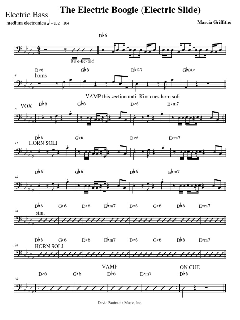 Electric Slide Bass PDF