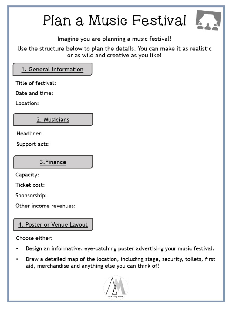 Plan a music festival pdf