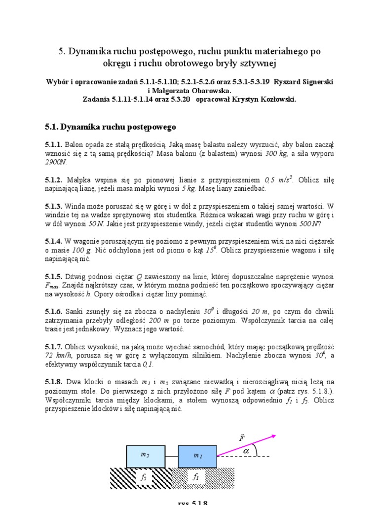 2 Zasada Dynamiki Dla Ruchu Obrotowego