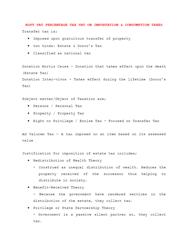Tax Reviewer - Finals | PDF | Taxes | Estate Tax In The United States