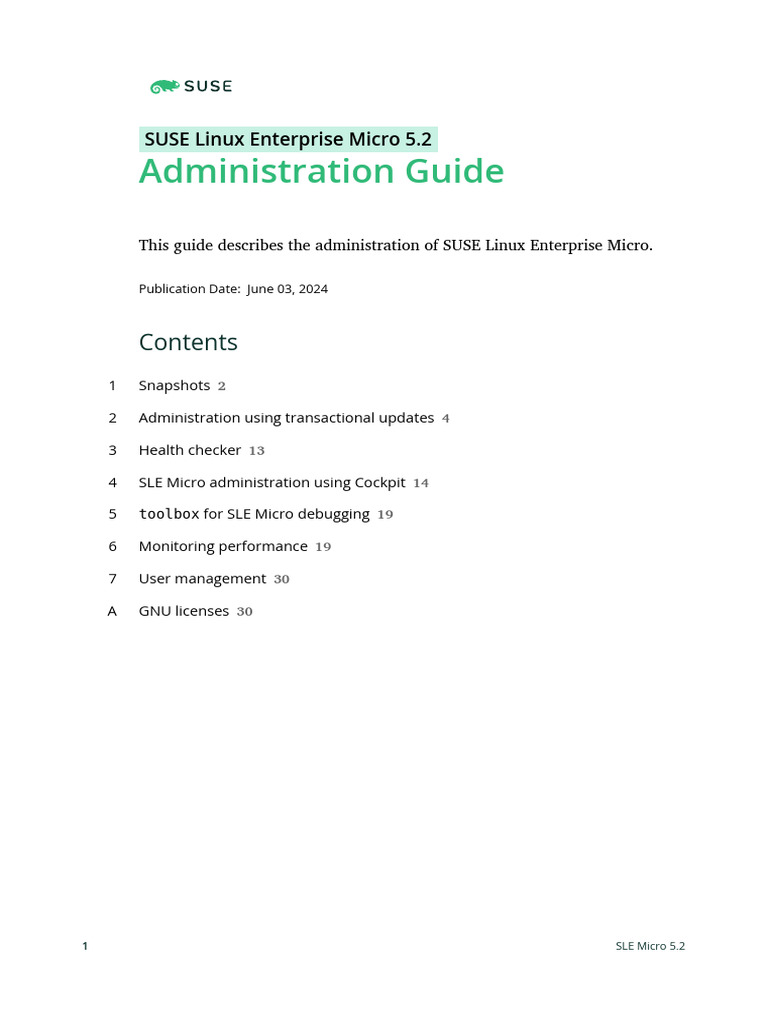 SLE Micro 5.2 Administration Guide | PDF | Login | Free Software