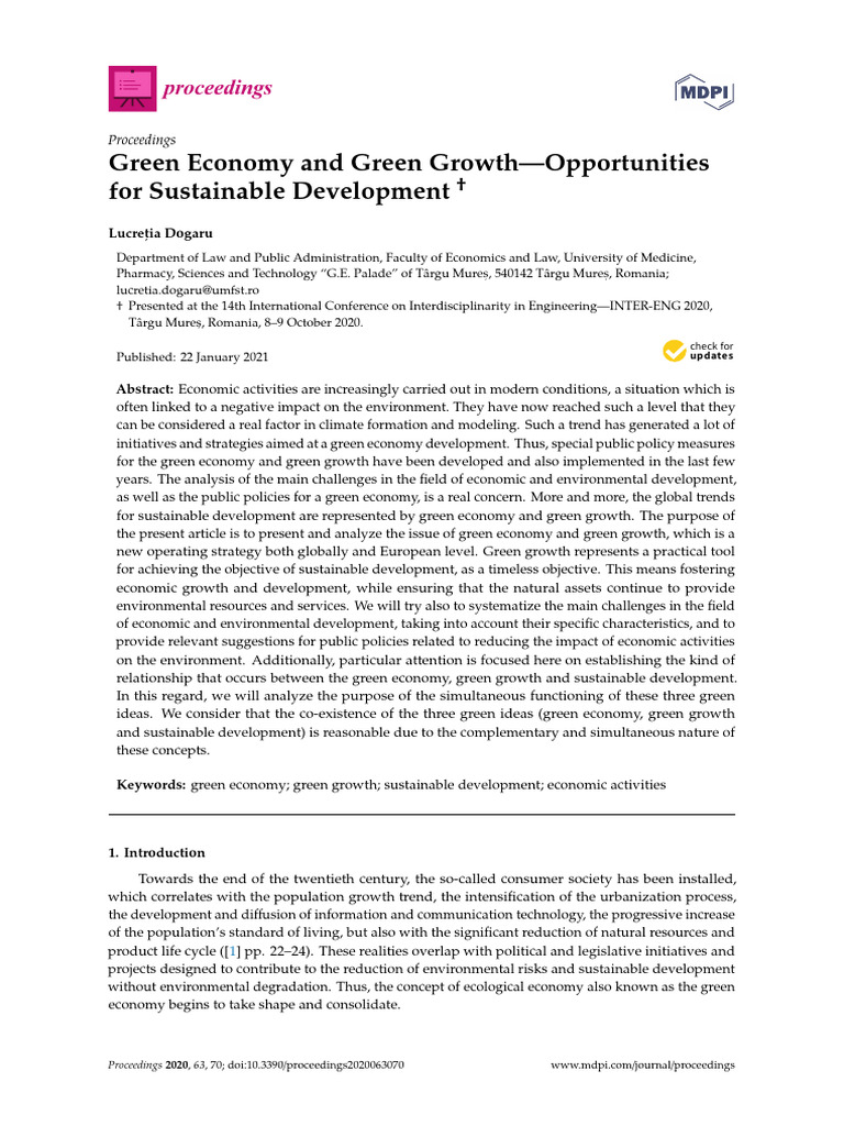 Green Economy and Growth for Sustainability | PDF | Sustainability ...
