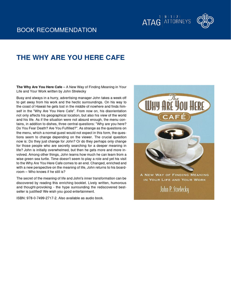 John Strelecky The Why Are You Here Cafe