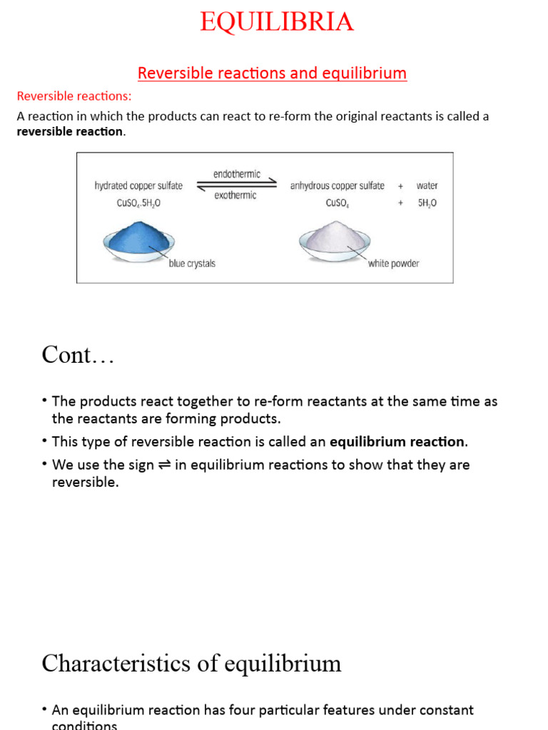 Understanding Reversible Reactions and Equilibrium | PDF | Chemical ...