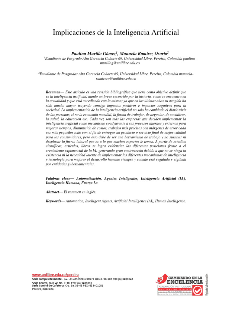 Implicaciones de La Inteligencia Artificial en Las Empresas IMP | PDF ...