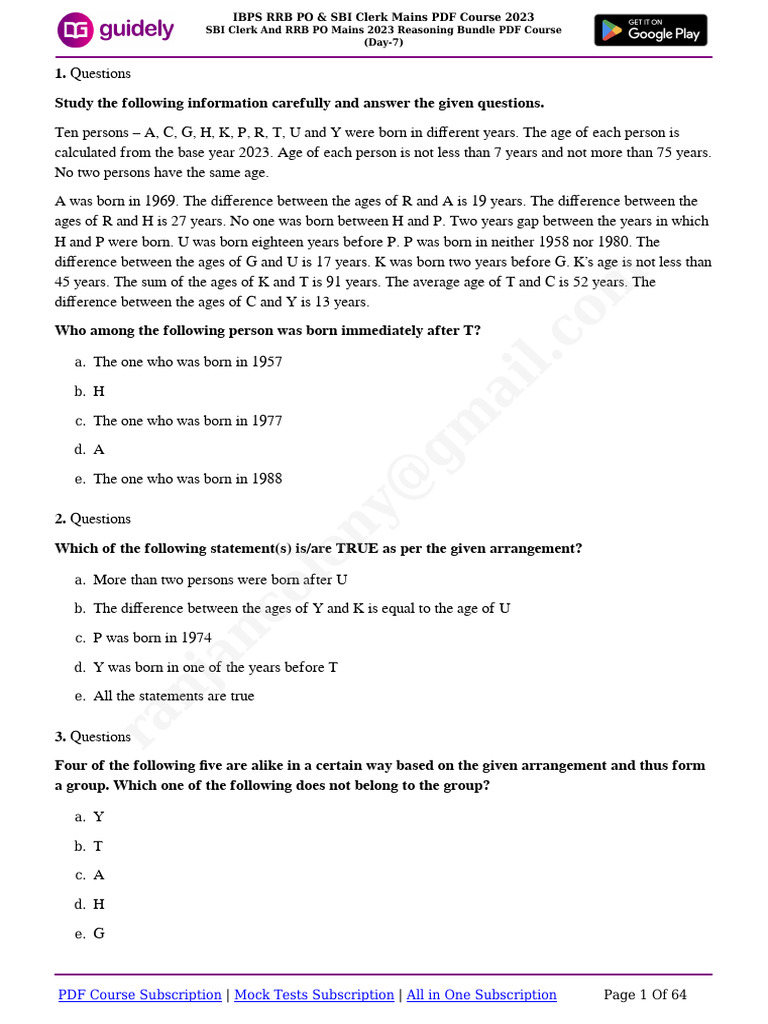 IBPS RRB PO & SBI Clerk Mains 2023 | PDF | Linguistics