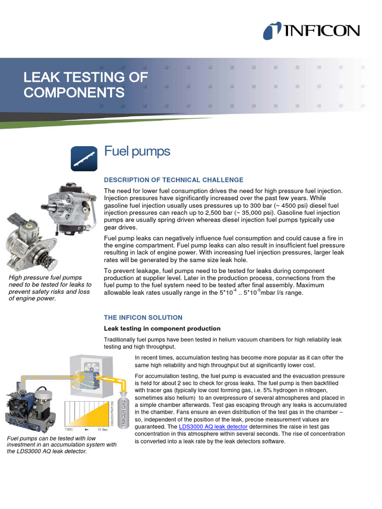 High Pressure Fuel Pump Leak Testing | PDF | Leak | Pump