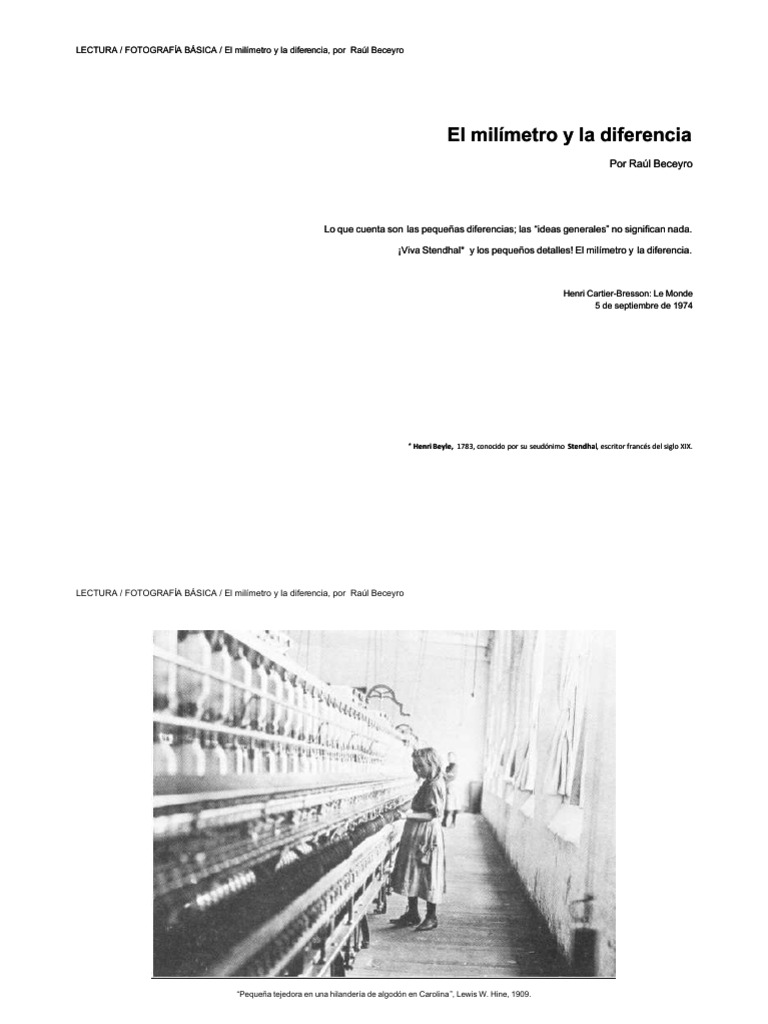 Beceyro. El Milimitro y La Diferencia | PDF