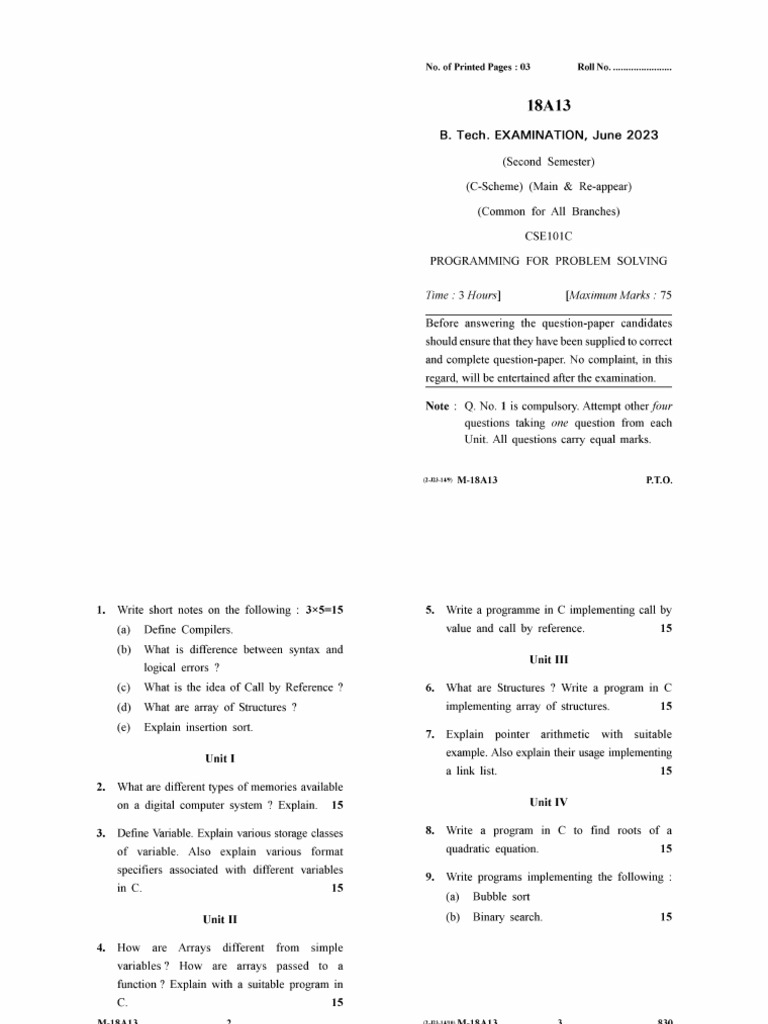 Pps(Cse101c) | PDF | Computer Program | Programming