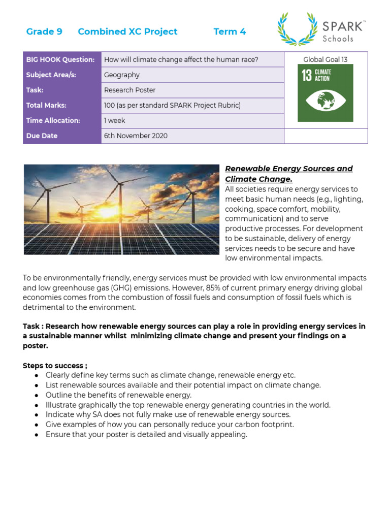 Climate Change and Renewable Energy Impact | PDF | Climate Change ...