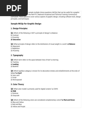 mcqs graphic design