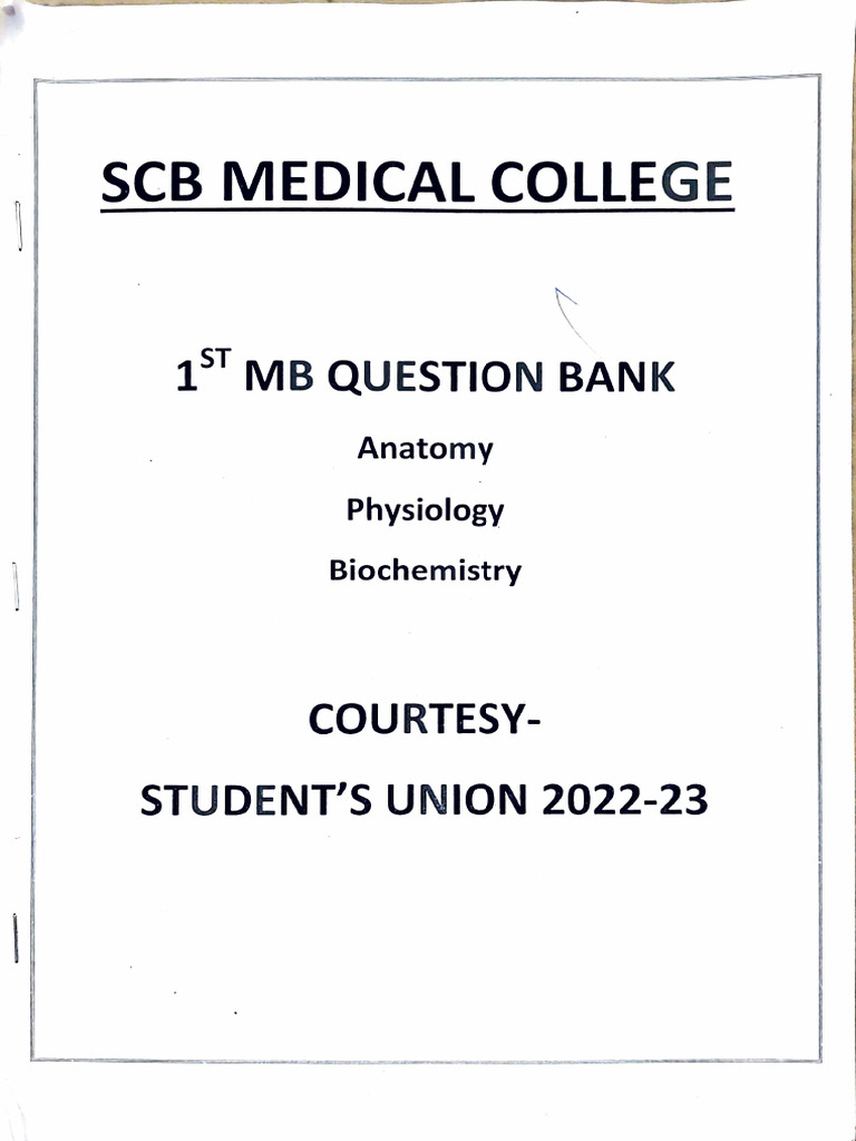 1st MB Question Bank | PDF