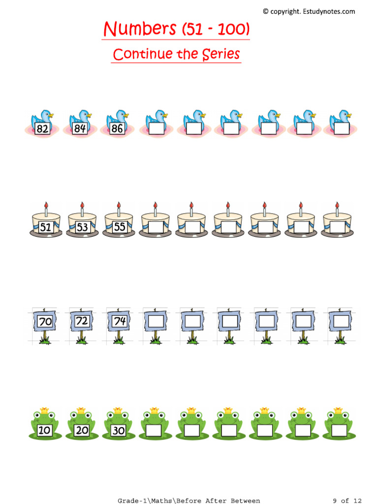 Grade 1 Maths Worksheet | PDF