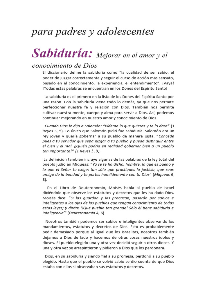 Sabiduria | PDF | Sabiduría | Dios