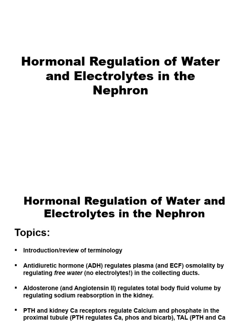 Hormonal Regulation of Water and Electrolytes in the Kidney Final Web ...