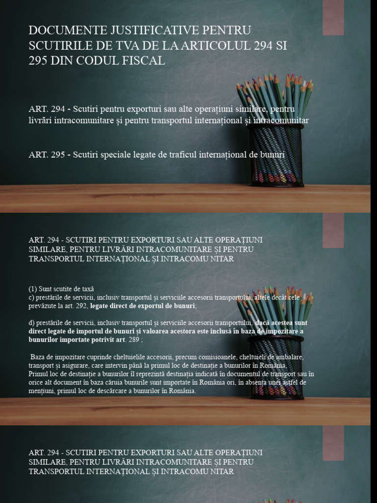 Scutiri TVA - Documente Justificative | PDF