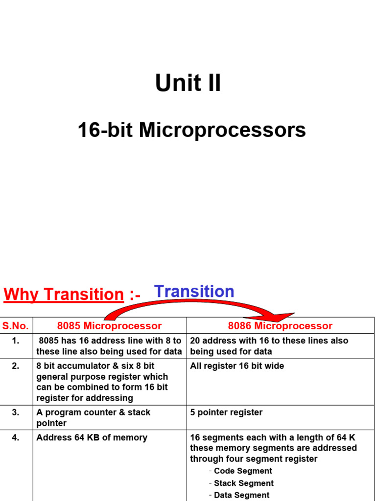 8085 vs 8086 Microprocessor Comparison | PDF | Central Processing Unit ...