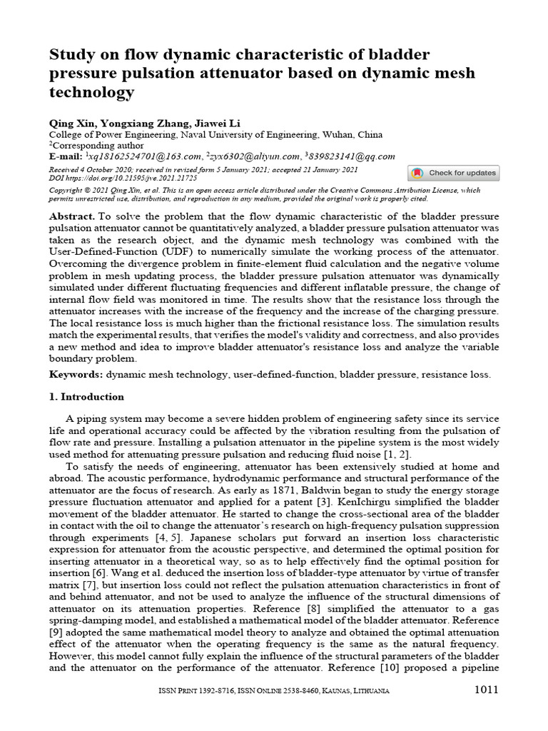 Study On Flow Dynamic Characteristic of Bladder | PDF | Drag (Physics ...