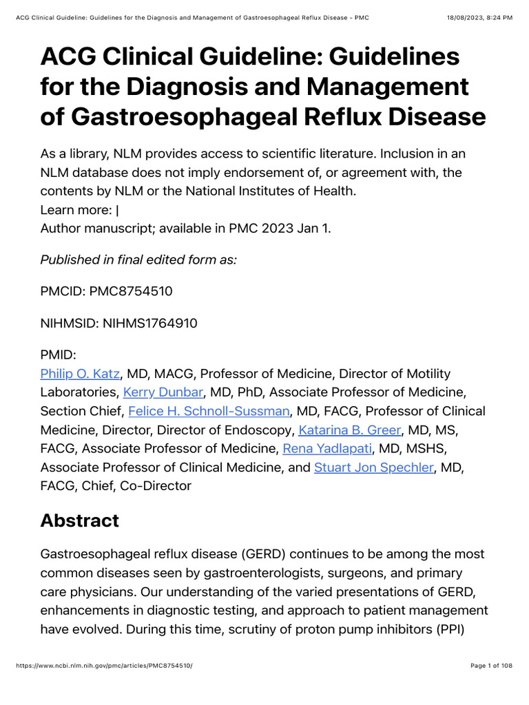 ACG Clinical Guideline: Guidelines for the Diagnosis and Management of ...