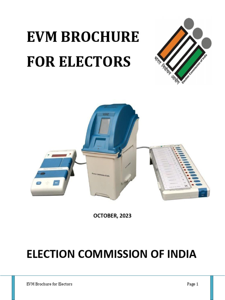 Evm Brochure For Electors: Election Commission of India | PDF ...