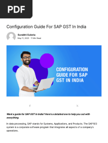 Configuration Guide For SAP GST in India