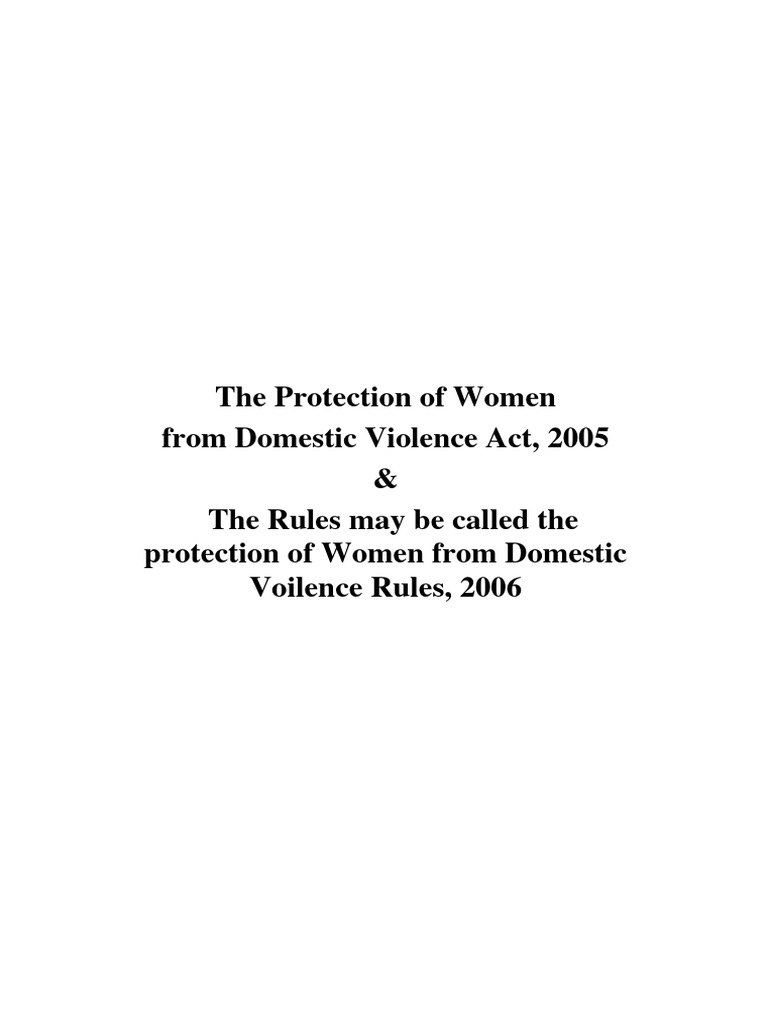 Protection of Women From Domestic Violence Act 2005 2023 Inner | PDF ...