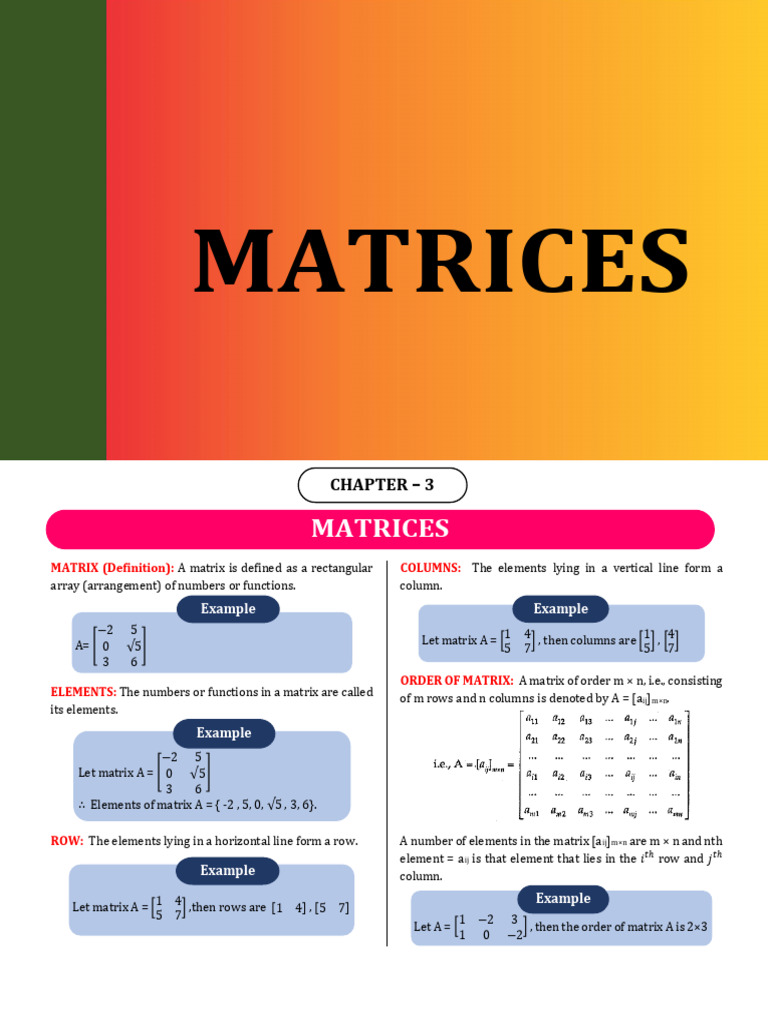 Understanding Matrix Types and Operations | PDF | Matrix (Mathematics ...