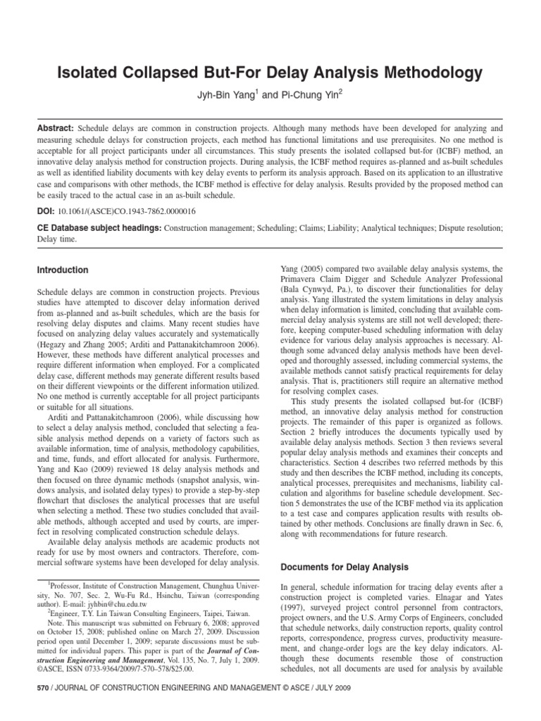 Isolated Collapsed But For Delay Analysis Methodology Pdf Methodology
