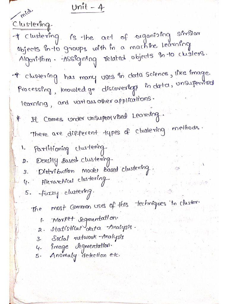 ML Unit 4@ | PDF