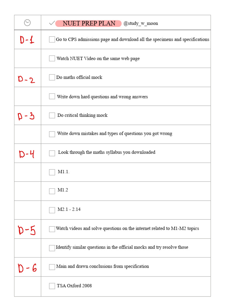 Nuet 40 Days Prep Plan | PDF