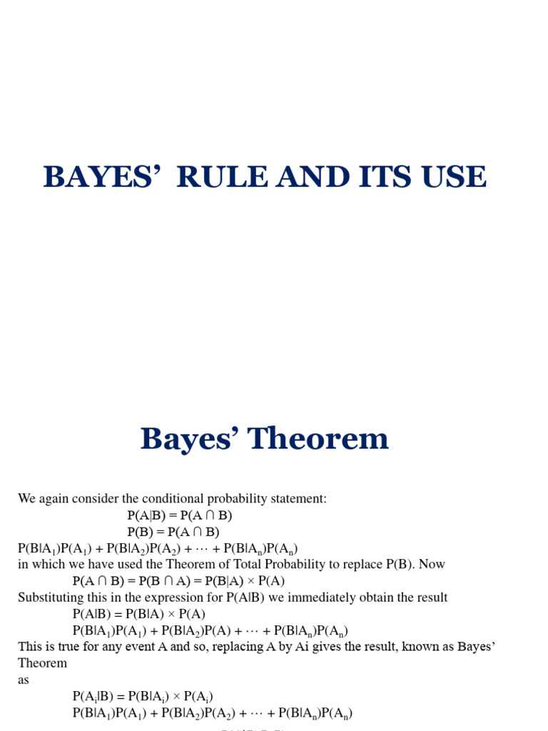 Understanding Bayes' Rule in AI | PDF | Mathematics | Probability Theory