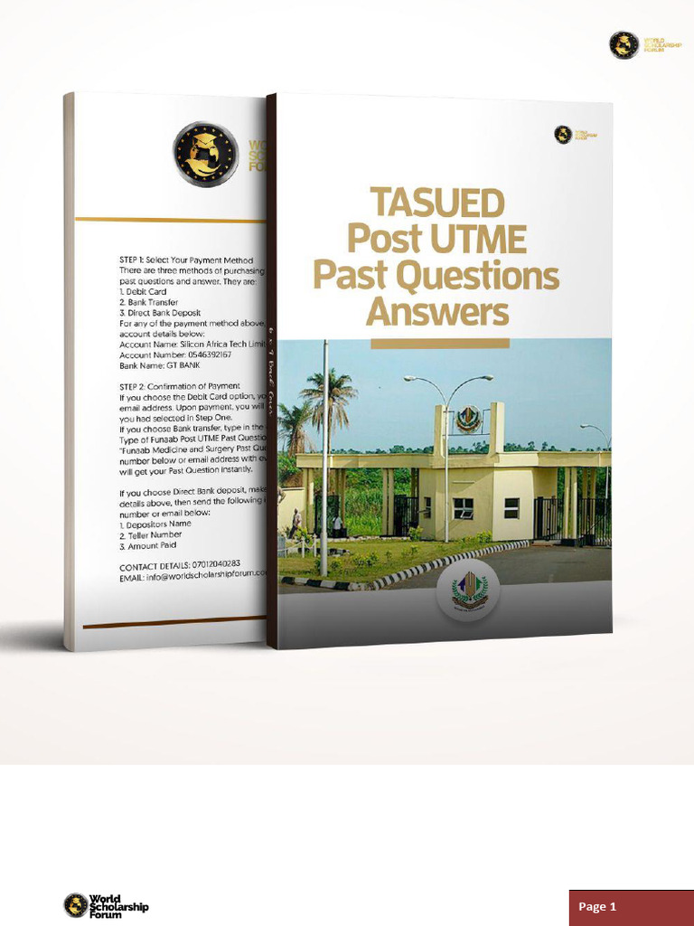 TASUED Post UTME Past Questions Guide | PDF | Taxes | Income