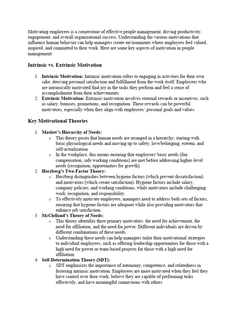 Employee Motivation Strategies Explained | PDF | Motivational | Motivation