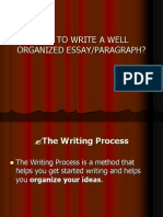 How To Write A Well Organized Essay or Paragraph