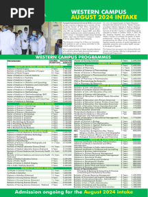 August Intake Western Campus (Local) 2
