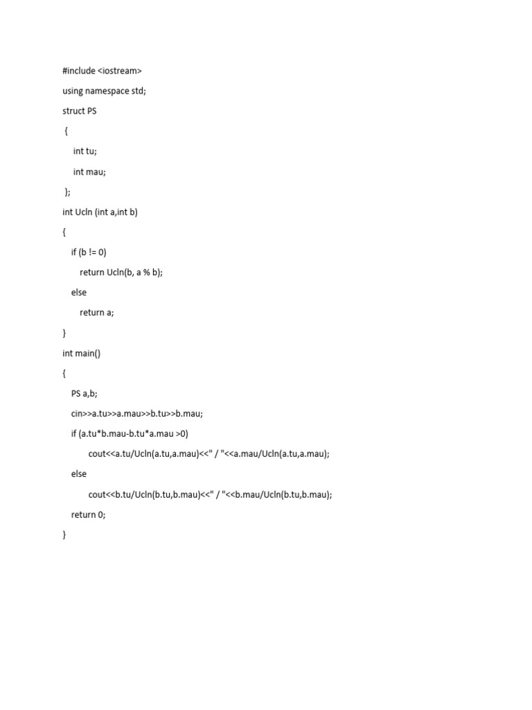 C++ Program for Fraction Comparison | PDF | Teaching Methods ...