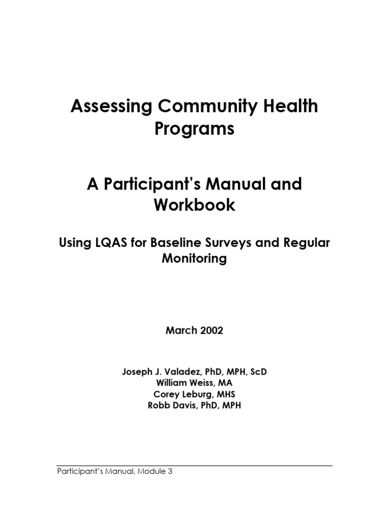 Community Health Program Assessment Guide | PDF | Survey Methodology ...