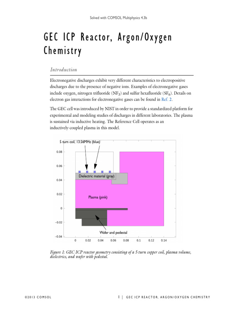 GEC ICP Reactor Model in COMSOL 4.3b | PDF | Inductor | Plasma (Physics)