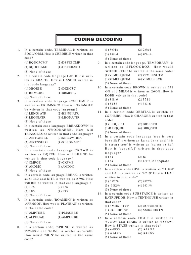 Coding Decoding | PDF | Consonant | Human Communication