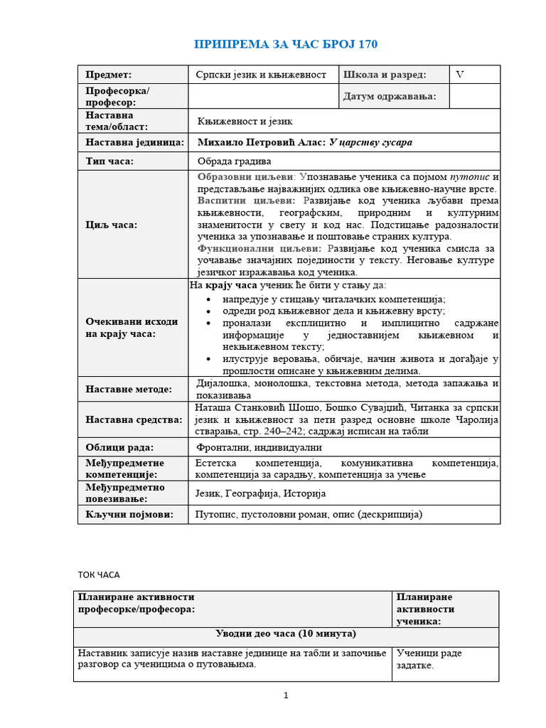 Priprema Za Cas Broj 170 | PDF