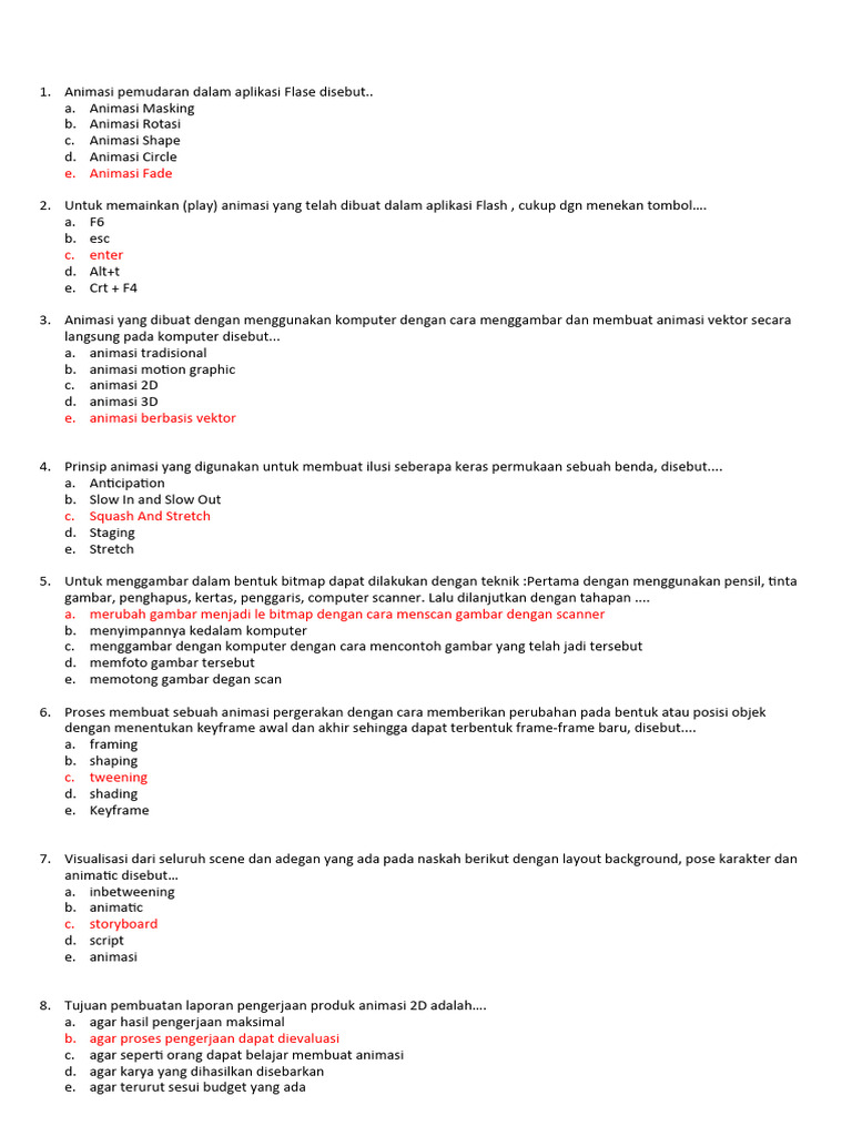 Soal Animasi - 40 | PDF