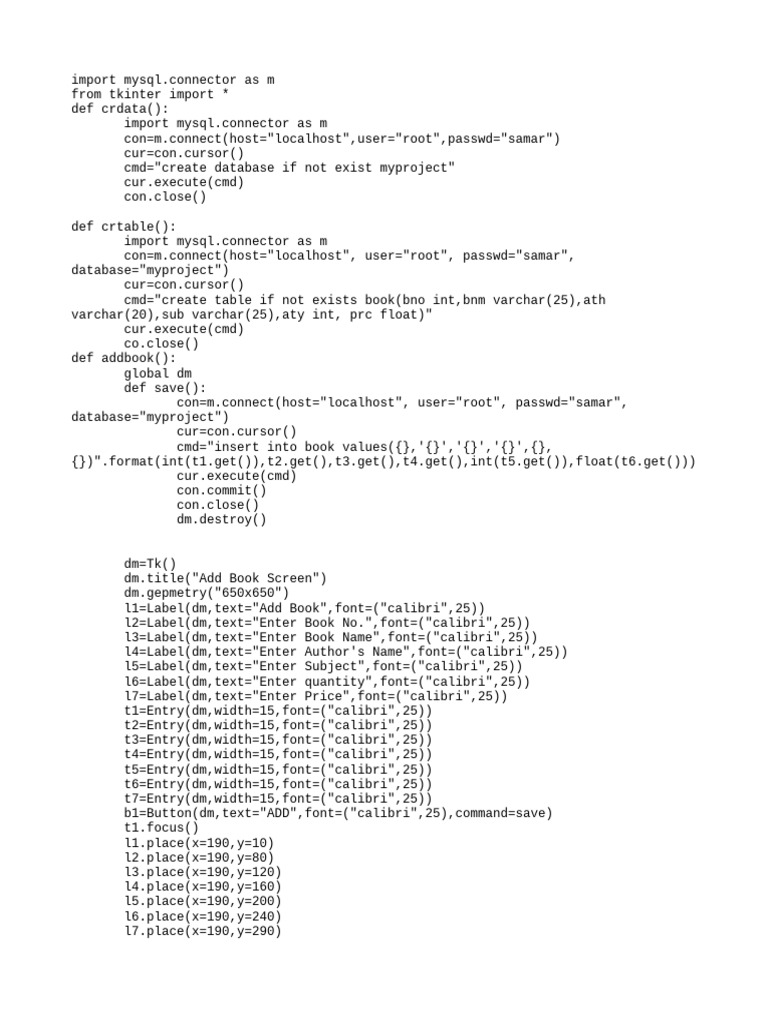 library tkinter.py | Download Free PDF | Computing | Databases image.