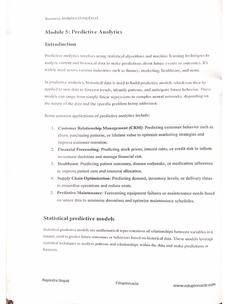Predictive Analysis | PDF