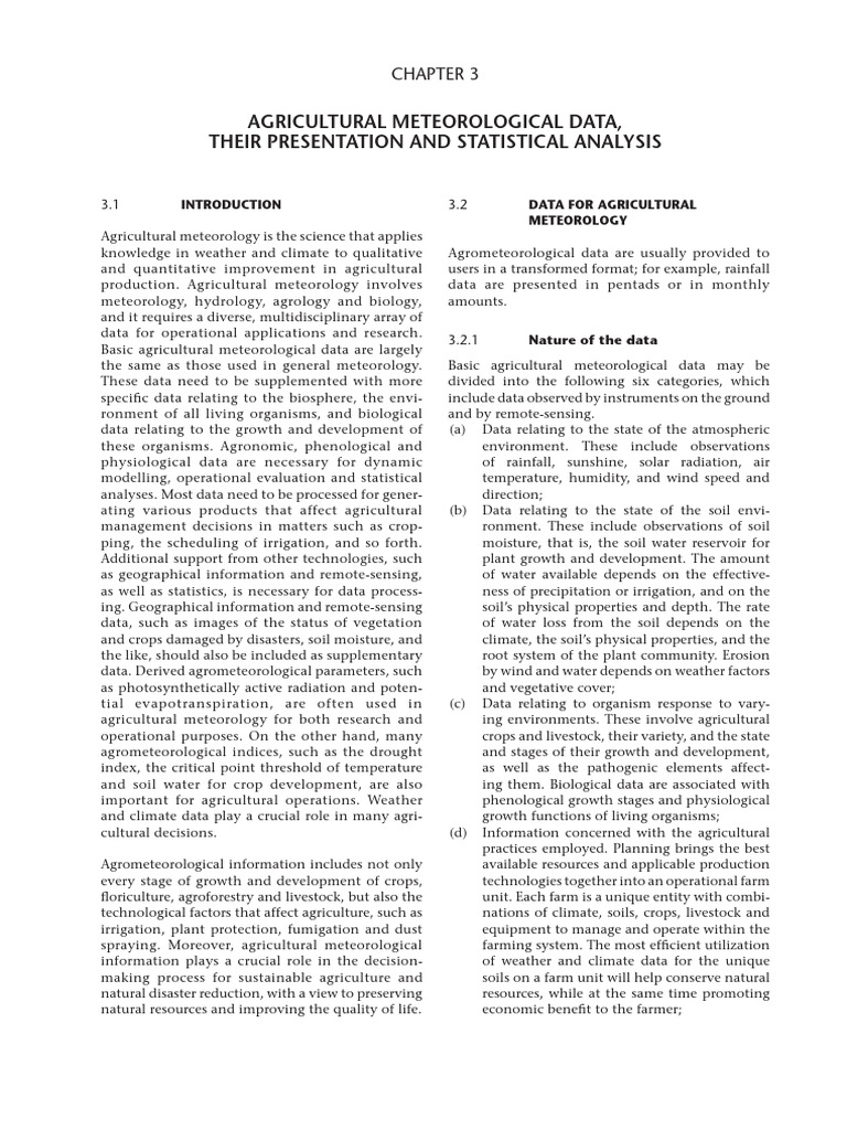 Agri 225 Agricultural Meteorological Data | PDF | Geographic ...