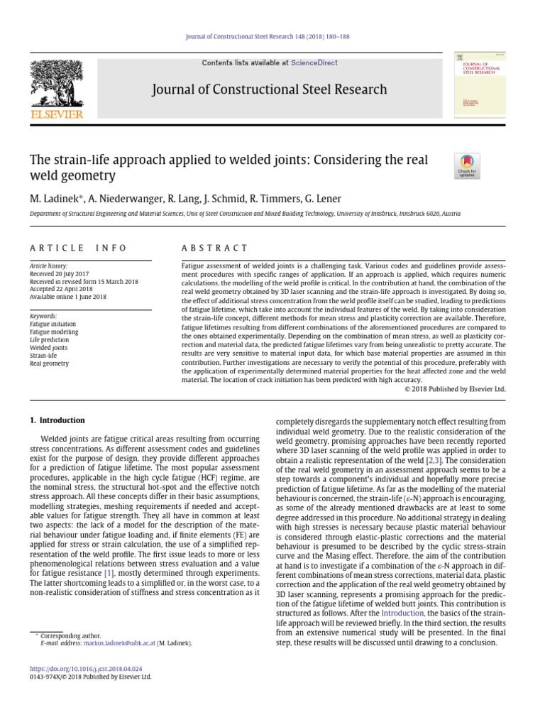 Weld Fatigue Pdf Fatigue Material Deformation Engineering