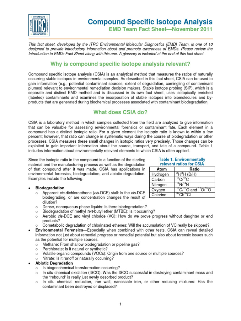 CSIA_Fact_Sheet Download Free PDF Isotope Chlorine