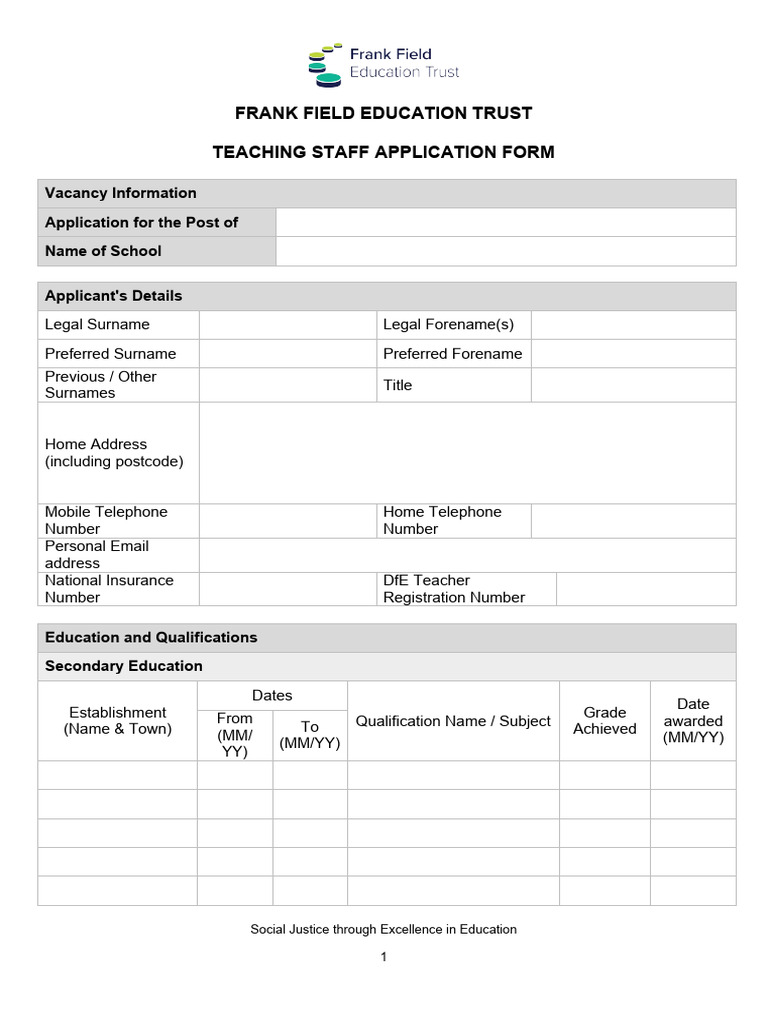 Teaching+Staff+Application+Form+ +december+2023 | PDF | Justice | Crime ...
