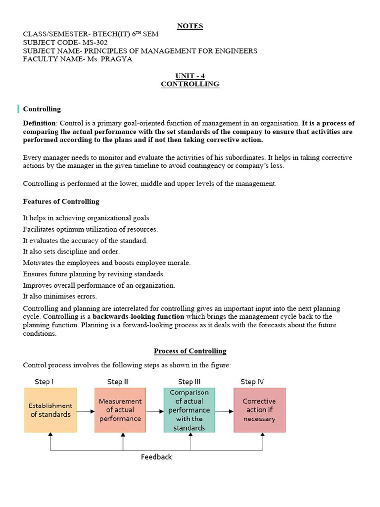 Unit-4 Pme Notes of Btech 6TH Sem | PDF | Internal Control ...