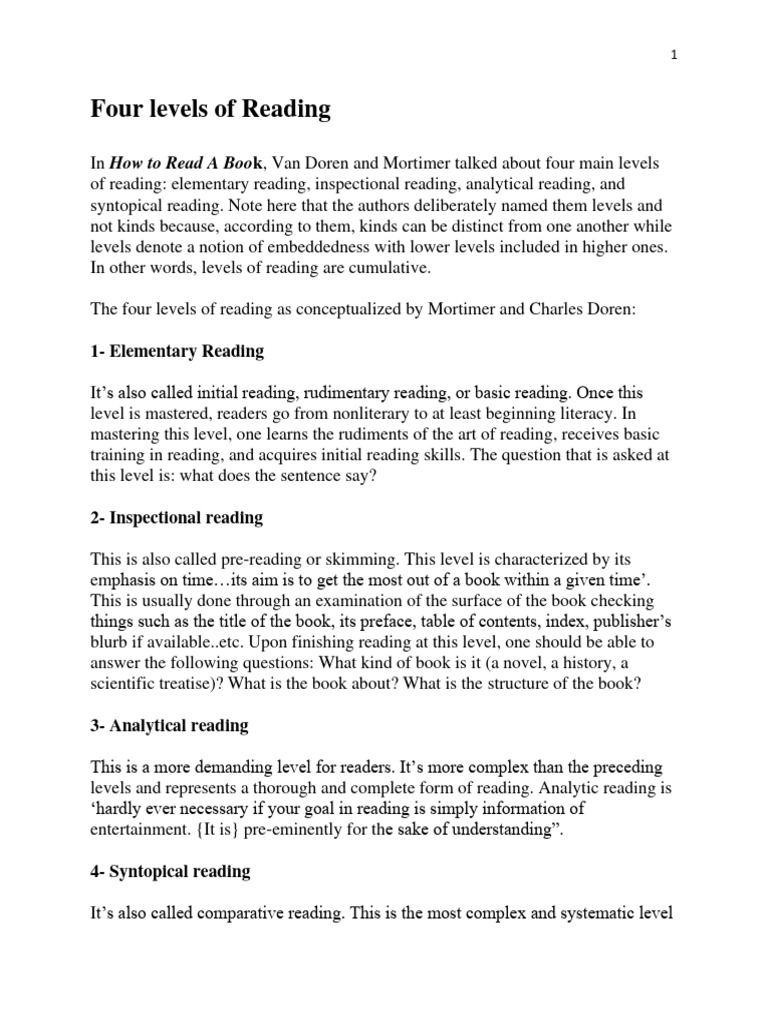 Fourlevelsofreading pdf phonics learning